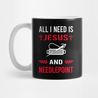 I Need Jesus And Needlepoint Canvas Work Mug